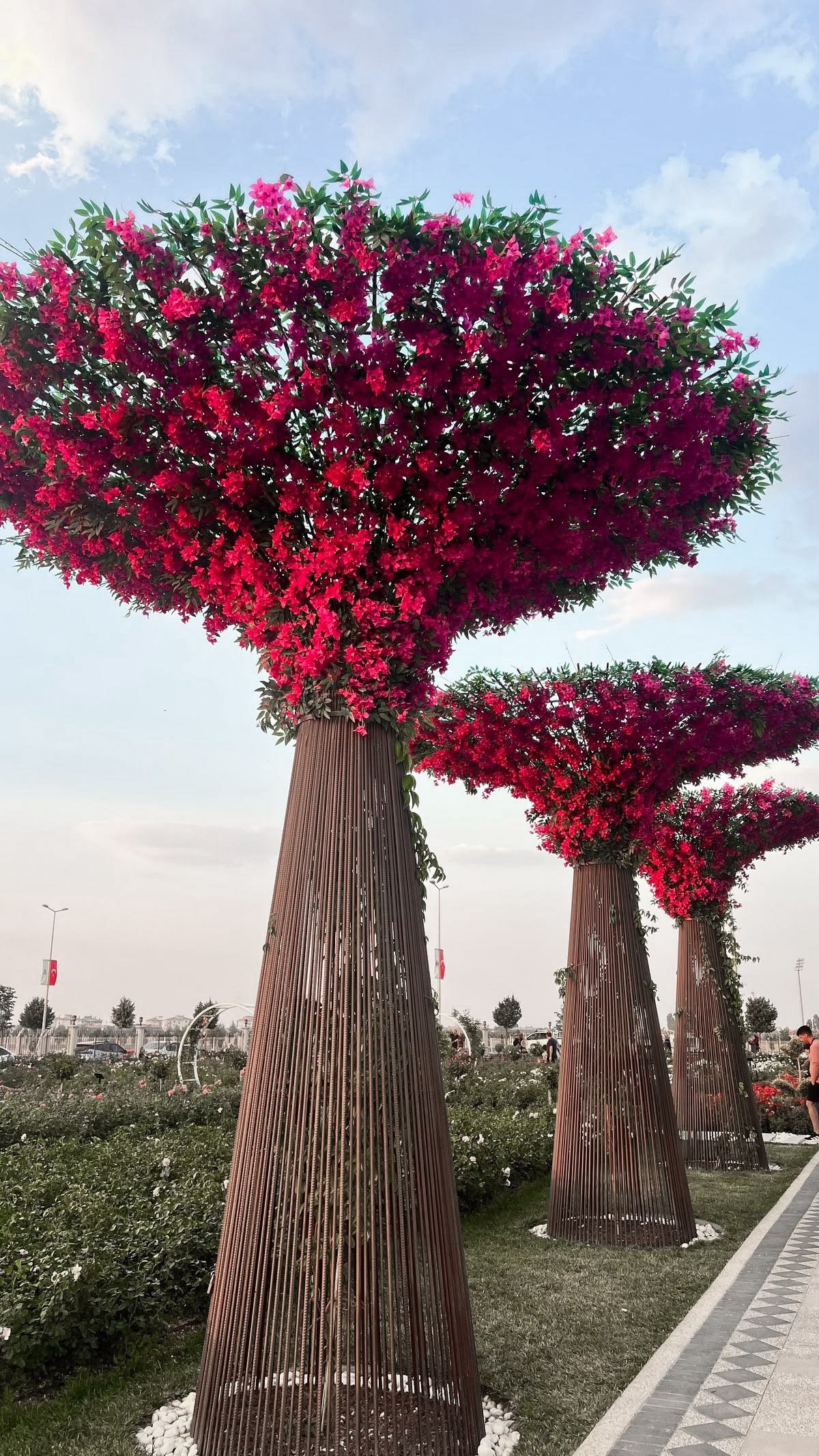 Decorative Metal Tree Structure with Bougainvillea | Premium Landscape Feature