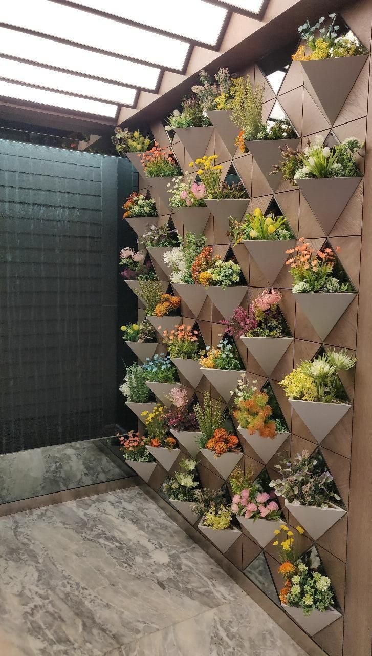 Luxury Geometric Vertical Garden & Accent Feature Wall Design